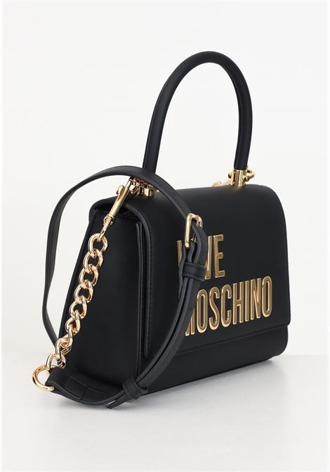 Borsa a mano nera da donna con logo metallico LOVE MOSCHINO | JC4024PP1LKD0000